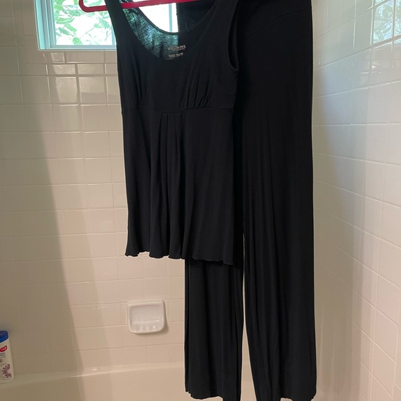 Pine Cone Hill empire tank top with matching wide leg pants pants size S black. - Picture 2 of 4